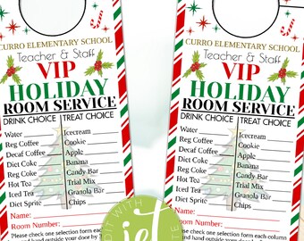 Editable Holiday Room Service Door Hanger, Staff Appreciation Teacher Staff Appreciation Week, Tag School Pto Pta, instant download