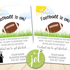 Editable Football Realtor Tags, Fall Pop by Tags, Real Estate Pop by Tag, Realtor Marketing, Real Estate marketing, instant download