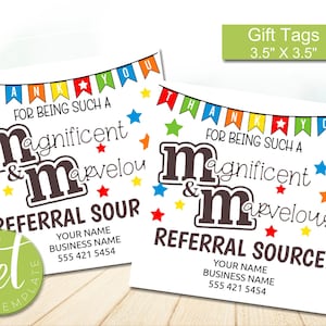 Editable Referral Gift Tags for Candy, Business Marketing, pop up tag, Printable Digital File, Instant download