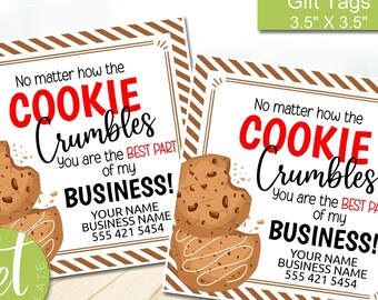 Editable Cookie Tags Printable, Real Estate Pop by Tag, Cookie Crumbles, Lender Marketing, Best Part of my Business, Instant download
