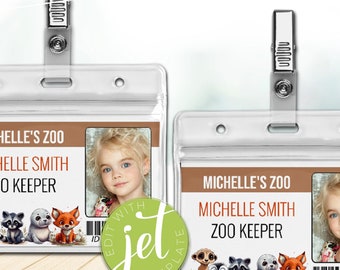 Editable Zookeeper Costume ID Badge Template Zoo Pretend Play