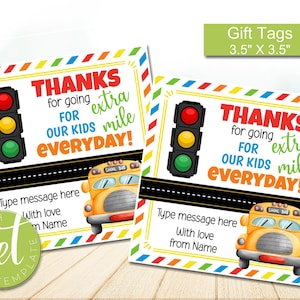 Editable Bus driver gifts end of year, School bus driver gift, Bus driver appreciation tags, employee appreciation gifts, appreciation gift