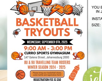 free basketball tryout flyer template