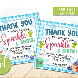 Bearbeitbare Woche der Haushaltsführung Danksagung Tags Haushälterin Danke Geschenkanhänger, Schulangestellte Personal Hausmeister Dankeschön Geschenk, sofortiger Download