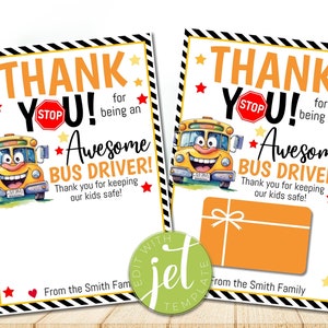 Editable Bus Driver Gift, Bus Driver Appreciation, Bus Driver Gift Card, Bus Driver Thank You Card, School Bus Driver, Instant download