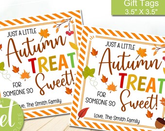 Bewerkbare herfstcadeaukaartjes, een herfsttraktatie voor iemand die zo lief is, leraar personeel verpleegkundige waardering schoolzo, PTA, instant download