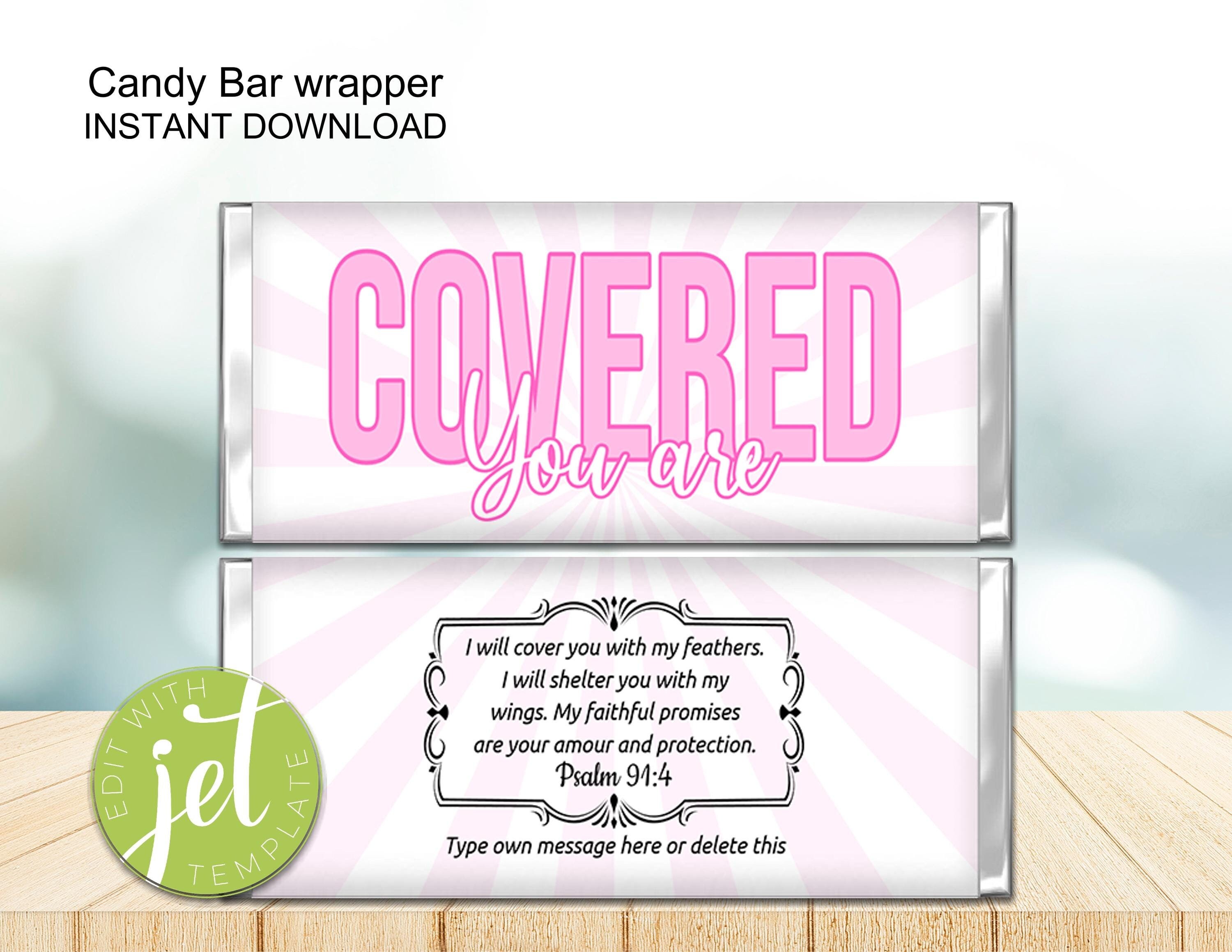 Editable You Are Covered Christian Candy Bar Wrapper, Christian Candy ...