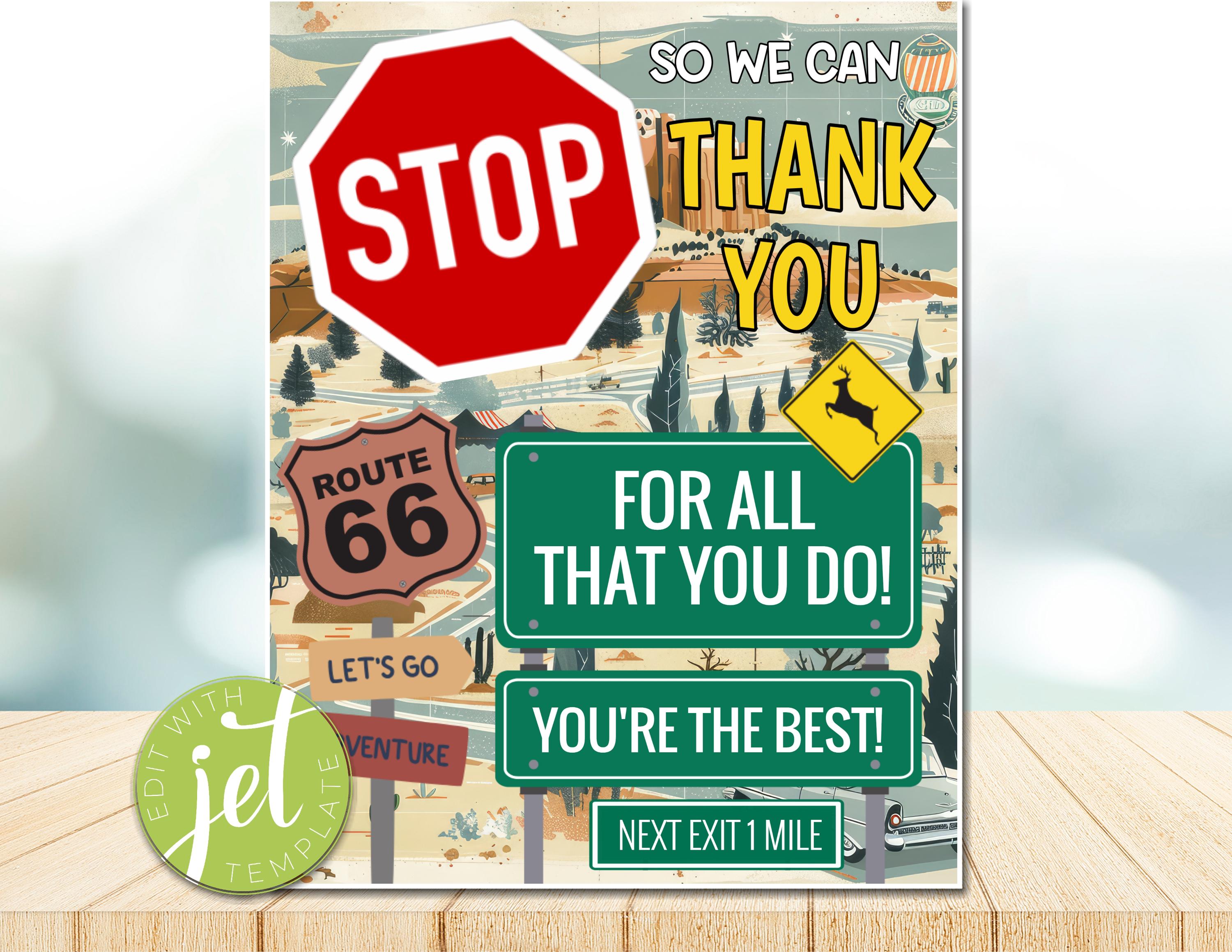 EDITABLE Road Trip Theme teacher appreciation week Decor Sign, instant ...