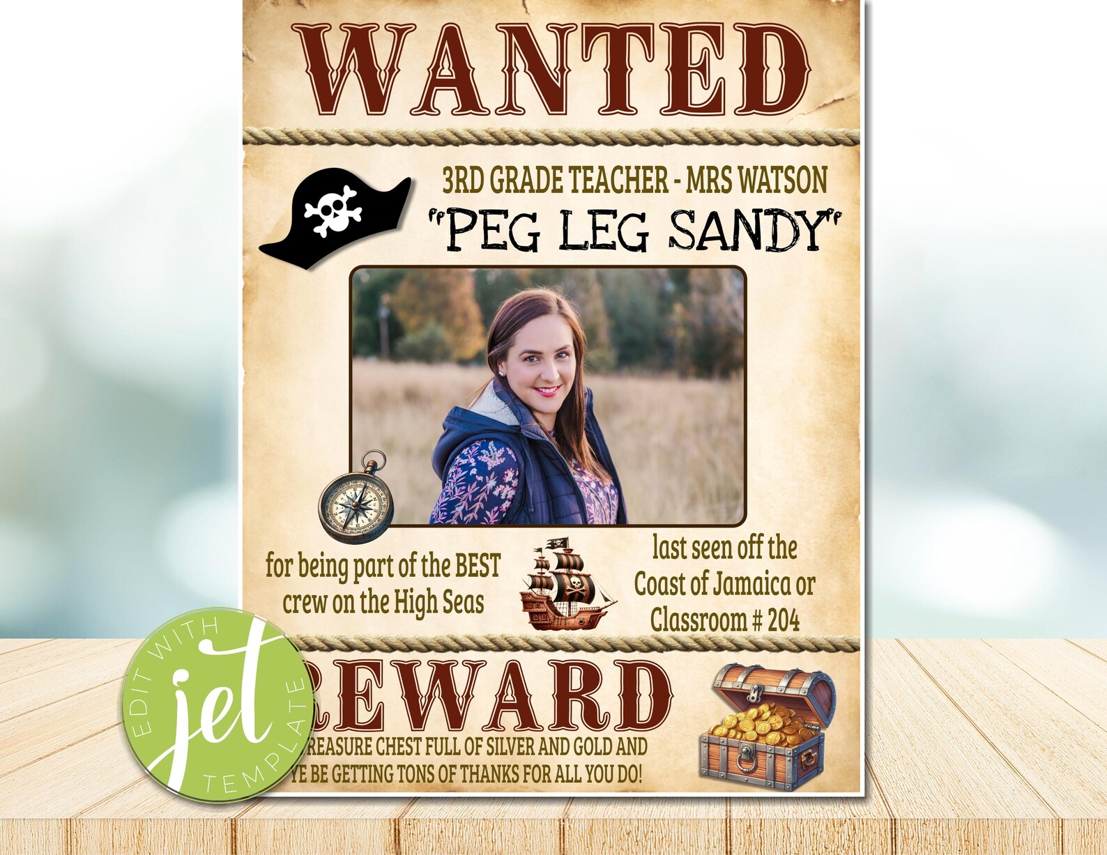 Pirate Wanted Poster Teacher Appreciation Week, Reward Poster Staff ...