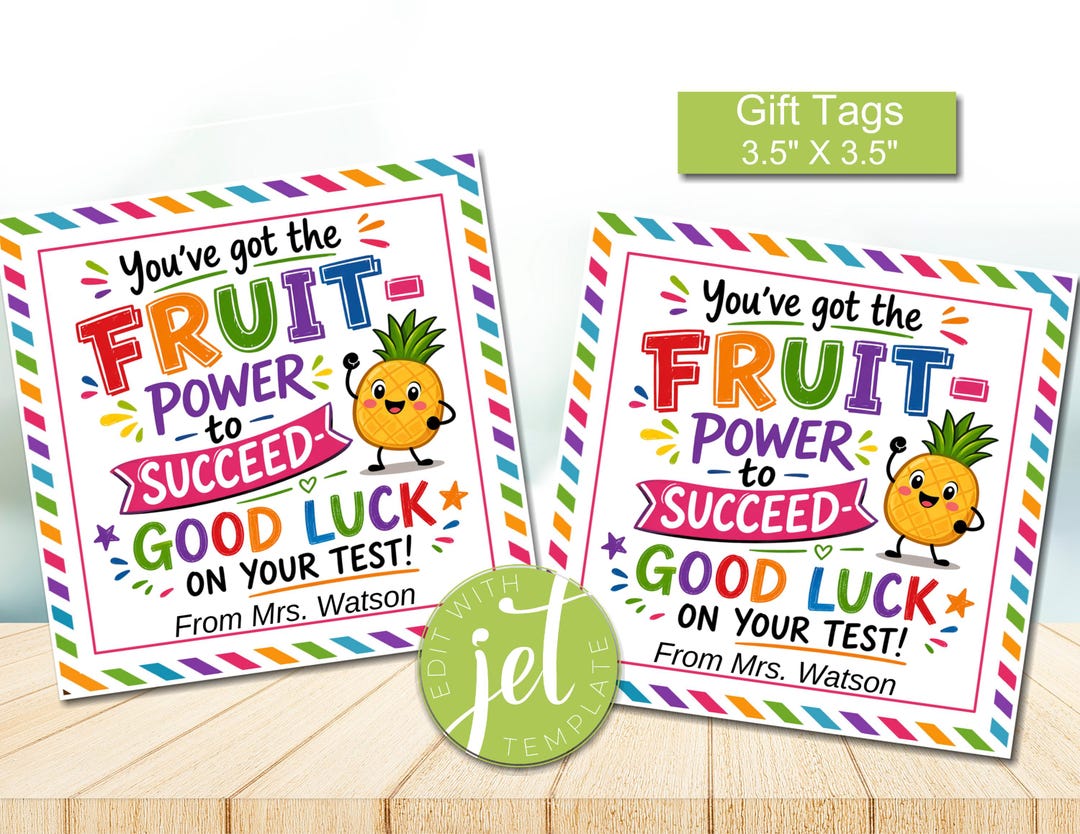 Label Encourage Fruit Power Gift Tag, Encouragement Treat Label, Digital Download - Etsy