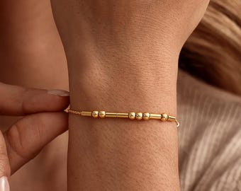 Custom Morse Code Bracelet, Morse Code Name Bracelet, Secret Message Bracelet, Hidden Message in Morse Code, Birthday Gifts, Christmas Gifts