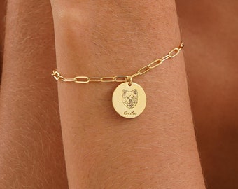 Pet Photo Bracelet, Bracelet for Dog Mom, Dog/Cat Memorial Gift, Personalised Photo Gift for Losing a Pet, Gift for Grandma, Christmas Gift