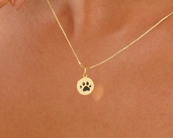 Pet Paw Engraved Necklaces, Personalised Paw Print Necklaces, Pet Memorial Gift, Dog Mum Gift, Animal Friendly Jewelry, Pet Lover Gift