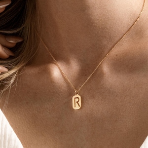 Personalized Initial Necklace, Personalized Letter Charm Necklace, Gold Necklace for Women, Initial Necklace for Mom, Birthday Gift for Her