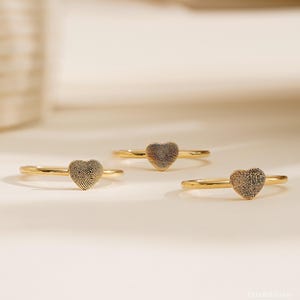 Personalized Fingerprint Heart Ring, Actual Fingerprint Ring, Memorial Ring, Fingerprint Jewellery, Personalised Gift for Her, Birthday Gift