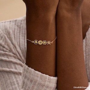 Personalized Birthflower Bracelet, Bracelet for Women, Mom Bracelet, Gifts for Sister, Personalized Gifts, Birthday Gifts, Christmas Gifts