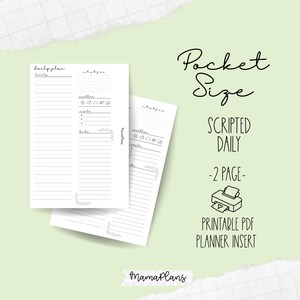 Bolso || Diário em 1 página || Diário com script || Duas páginas do planejador, para impressão, download digital