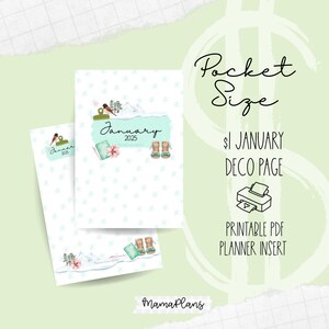 Pocket // Enero 2025 // Dollar Deco // Dos páginas de agenda, imprimibles, descarga digital