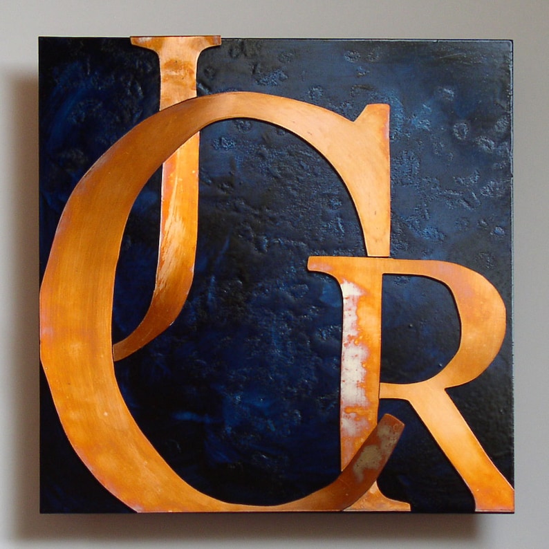 Custom Copper Letter Artwork 8 inch Etsy
