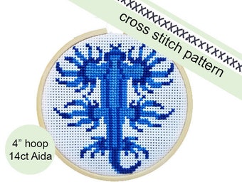 Blue dragon nudibranch // Cross stitch pattern // PDF