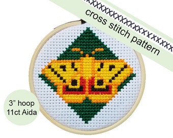 Io moth // Cross stitch pattern // PDF