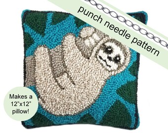 PATTERN // Sloth // Punch needle // Pillow cover