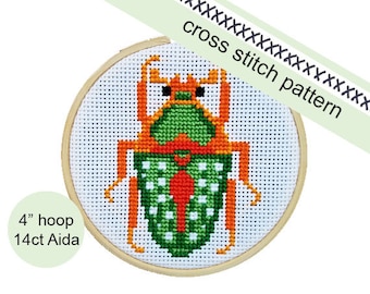 Flower beetle // Cross stitch pattern // PDF