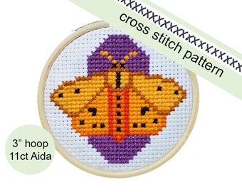 Isabella tiger moth // Cross stitch pattern // PDF