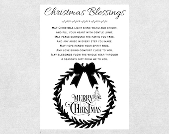 Biglietto di auguri natalizio, poesia cristiana stampabile, preghiera, regalo per le festività, auguri religiosi, fede spirituale, regalo per la famiglia, download digitale