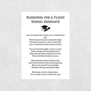 Cartão de felicitações para formandos da escola de aviação Cartão de formatura cristão para pilotos estudantes de aviação Cartão de presente inspirador baseado na fé