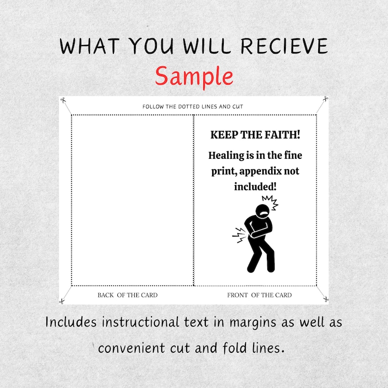 Funny Appendix Removal Card Printable Get Well Soon Card Post ...