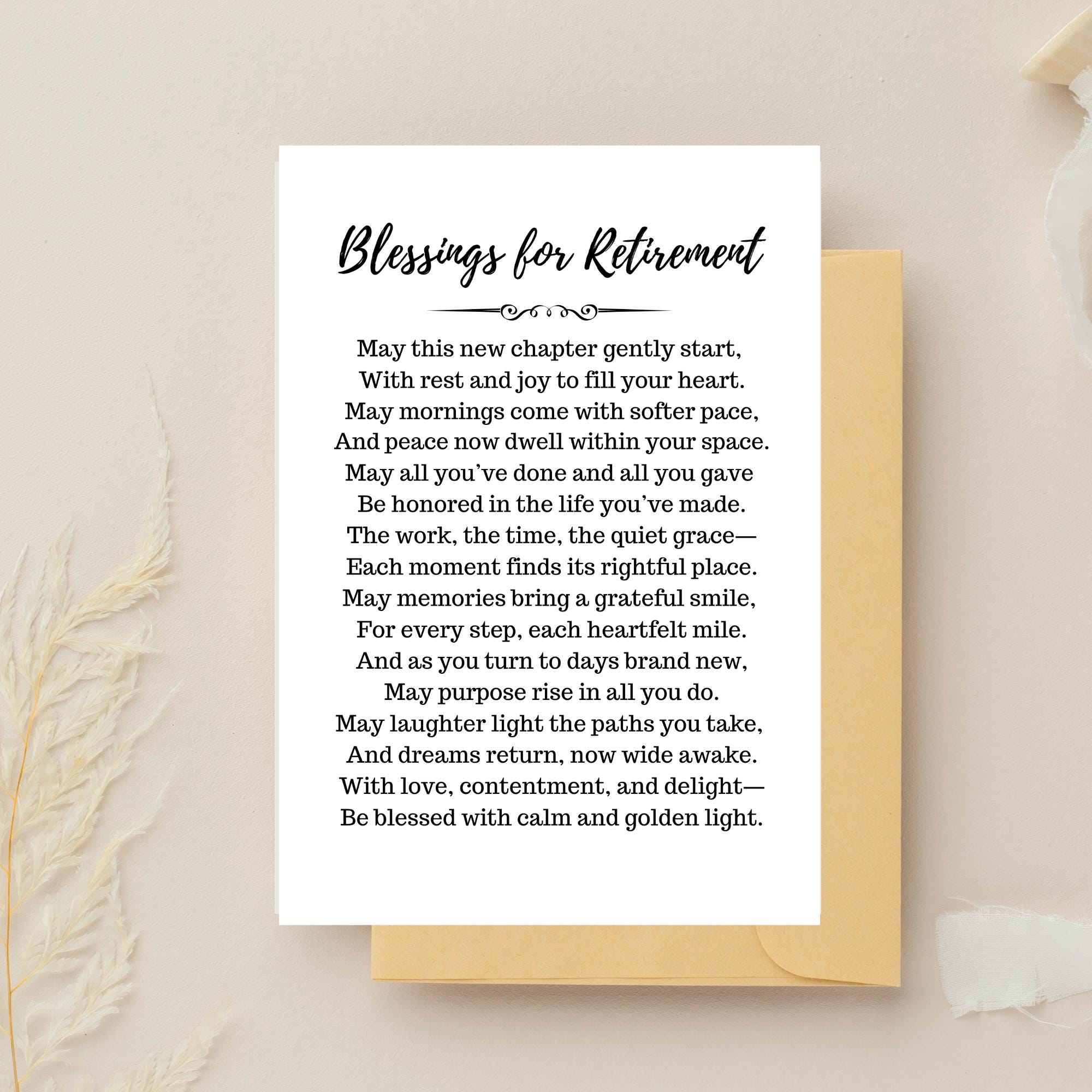 退職祝いの祝福カード：キリスト教の詩を印刷した送別ギフト（デジタルダウンロード） - Etsy 日本, image size:2000x2000