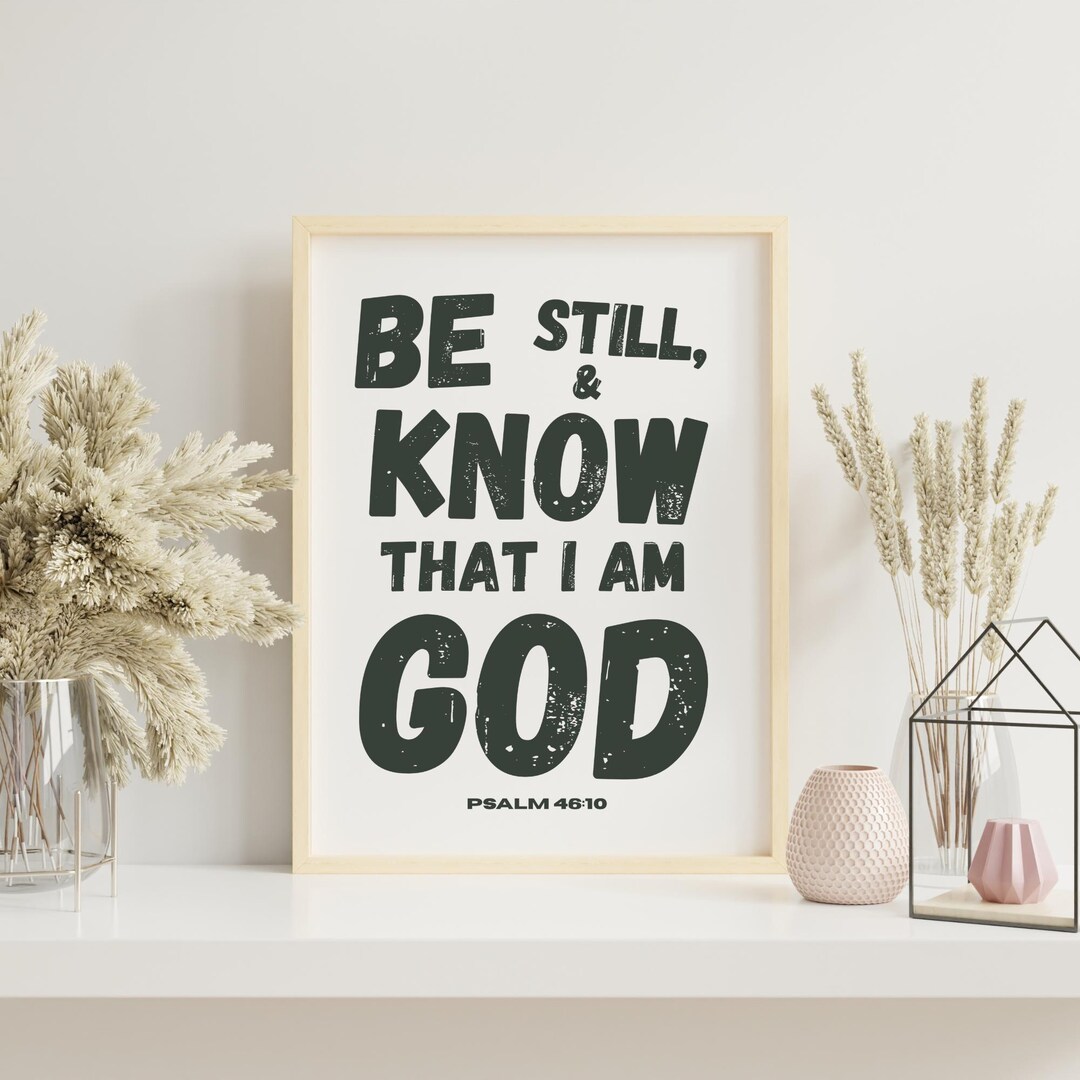 Bible Verse Wall Art Scripture Psalm 46-10 Christian Printable for Home ...