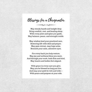 Chiropractor Blessings Card Spine Health Greeting Card Digital Chiropractic Appreciation Card Printable Doctor Gift Wellness Thank You Card