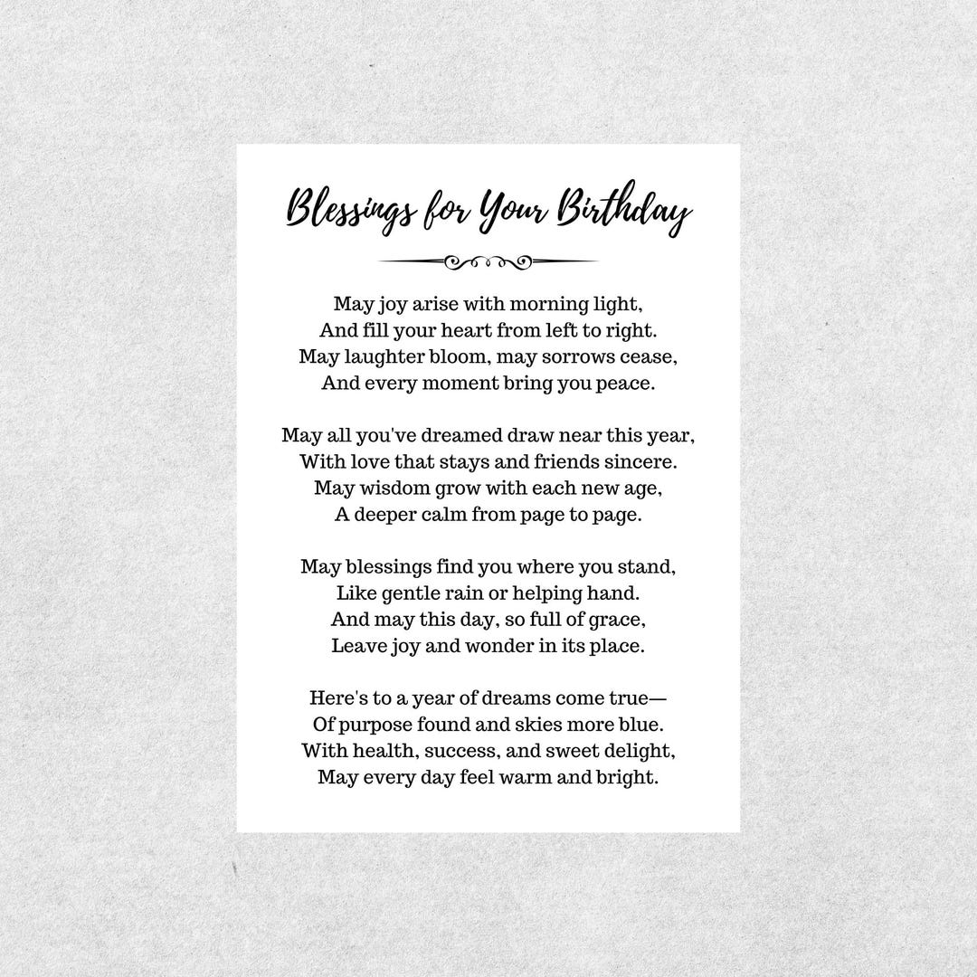Birthday Blessings Card Printable Happy Birthday Christian Greeting ...