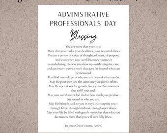 Biglietto di auguri per la Giornata dei Professionisti Amministrativi STAMPABILE Preghiera cristiana per il personale Regalo di apprezzamento basato sulla fede per i dipendenti DOWNLOAD DIGITALE IMMEDIATO