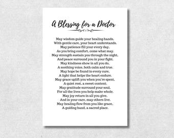 Doktor Blessing Greeting Card druckbare Wertschätzung Karte Gesundheitspflegefachkraft Danke Karte Doktor Wertschätzung Karte Arzt Geschenk