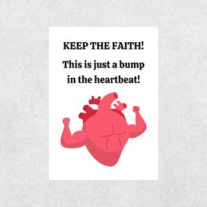 Funny Heart Card Printable Get Well Soon Card Post Heart Surgery Pre Recovery Joke Cardiology Humor Pun Operation Encouragement Op Gift Card