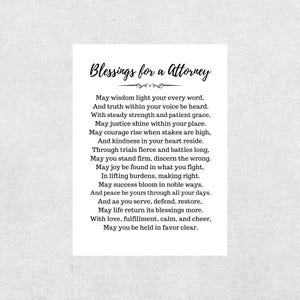 Attorney Blessings Card Lawyer Appreciation Card Lawyer Thank You Gift Legal Professional Encouragement Card Law Greeting Card Justice Gift