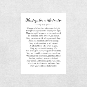 Veterinarian Blessings Card Vet Appreciation Card Thank You Gift Animal Doctor Encouragement Card Veterinary Greeting Card Pet Care Gift