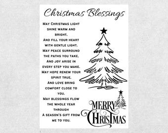 Biglietto di auguri natalizio stampabile, poesia cristiana, preghiera, regalo per le festività, auguri religiosi, fede spirituale, regalo per la famiglia, download digitale
