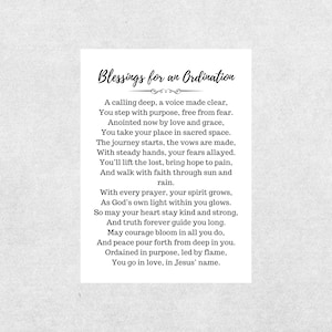 Ordination Blessings Card Inspirational New Pastor Greeting Card Printable Christian Gift Digital Card for Clergy Minister Priest Ceremony