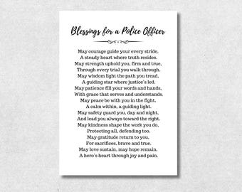 Police Officer Blessing Printable Card Christian Law Enforcement Gift Thank You Police Prayer Thank You First Responder Appreciation Gift