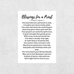 Priest Blessings Card Inspirational Greeting Card Printable Thank You Pastor Gift Digital Christian Card for Religious Leader Appreciation