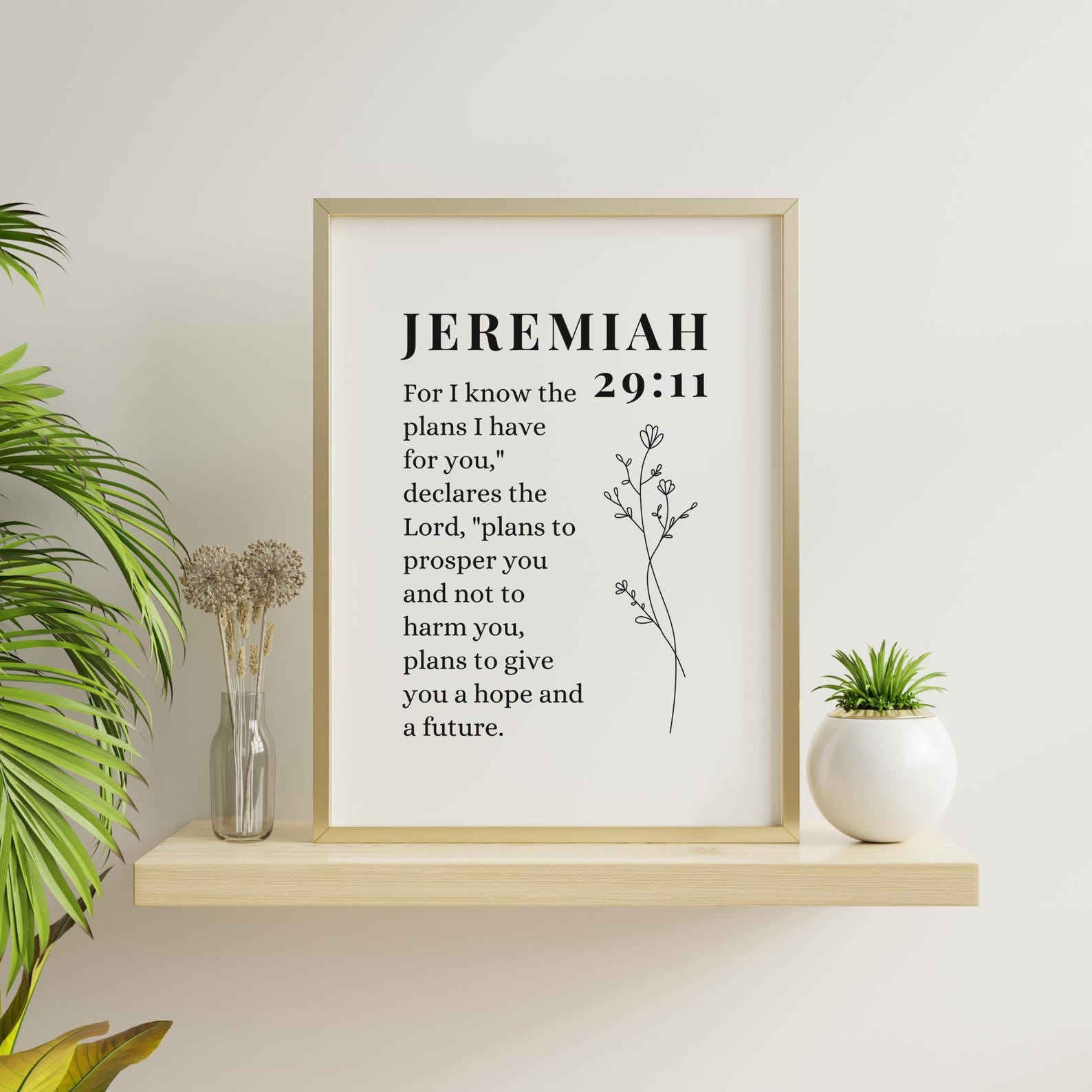 Jeremiah 29 11 Bible Verse Wall Art Christian Printable Scripture Hope ...