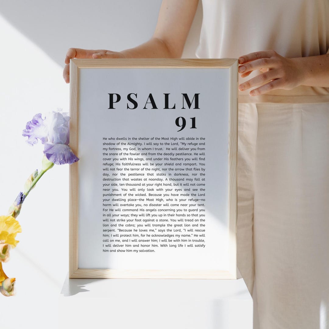 Psalm 91 Wall Art Christian Bible Verse Printable Scripture of ...