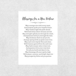 New Venture Blessings Card For Entrepreneur Encouragement Card Business Launch Gift Printable Greeting Card Startup Support Card Inspiration
