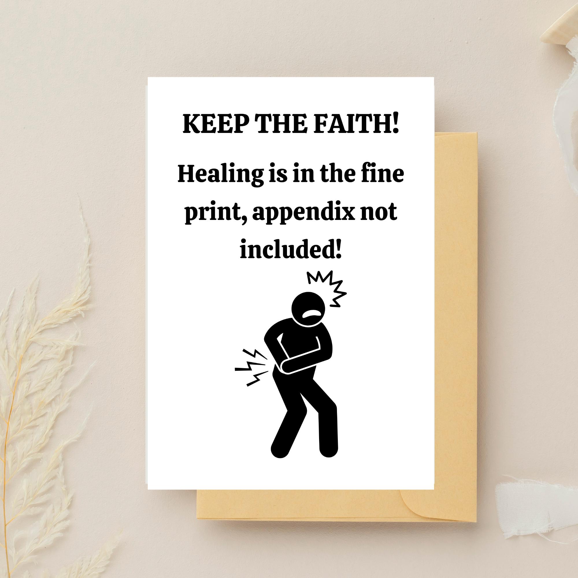 Funny Appendix Removal Card Printable Get Well Soon Card Post ...