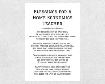Biglietto di benedizione per insegnanti di economia domestica, poesia cristiana, preghiera, regalo basato sulla fede, ringraziamento e apprezzamento per l'insegnante, personale scolastico, giornata degli insegnanti