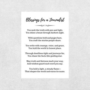 Journalist Blessing Card Christian Printable For News Reporter Prayer Gift Appreciation Digital Download Media Press Encouragement Thank You
